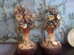 A Pair of Napoleon III Shell Flower Bouquets